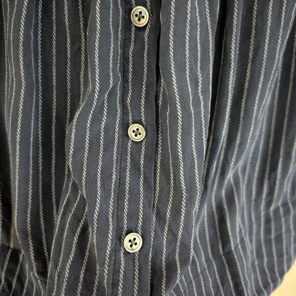Joie 100% Silk Navy Pinstripe Miniskirt - Picture 6 of 7
